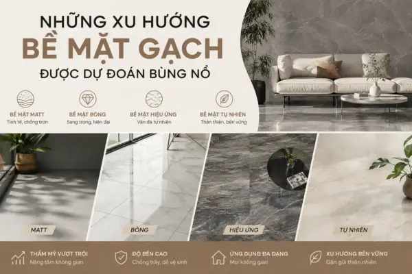 Những Xu Hướng Bề Mặt Gạch Được Dự Đoán Bùng Nổ