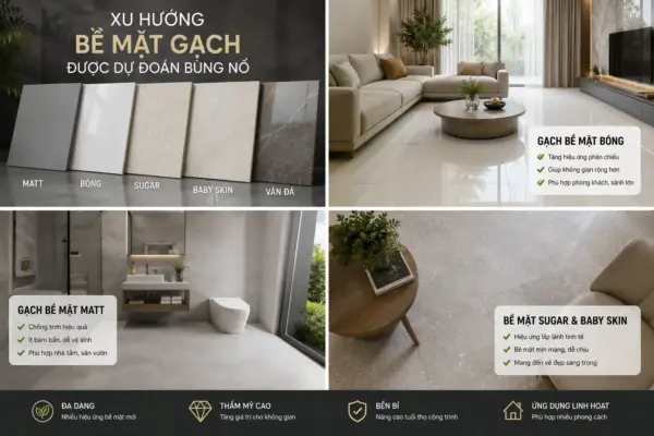 Những Xu Hướng Bề Mặt Gạch Được Dự Đoán Bùng Nổ