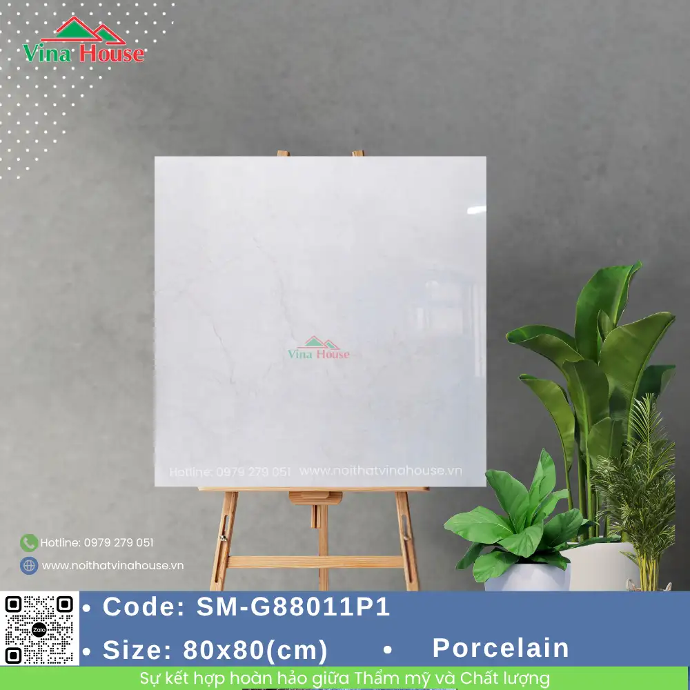 Gạch ốp lát 80x80 Việt Ý SM-G88011P1 Bóng