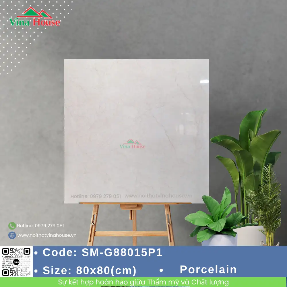 Gạch ốp lát 80x80 Việt Ý SM-G88015P1 Bóng