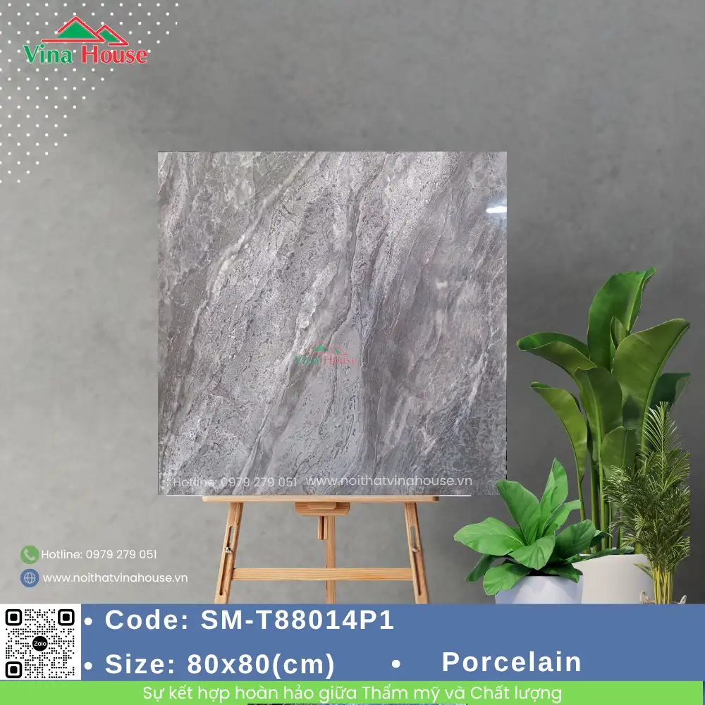 Gạch ốp lát 80x80 Việt Ý SM-T88014P1 Bóng