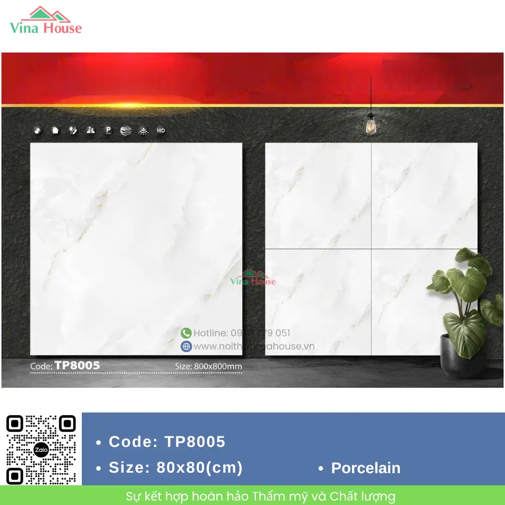 Gạch 80x80 Mikado TP8005 bóng