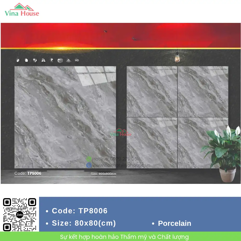 Gạch 80x80 Mikado TP8006 bóng