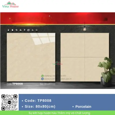 Gạch 80×80 Mikado TP8008 bóng