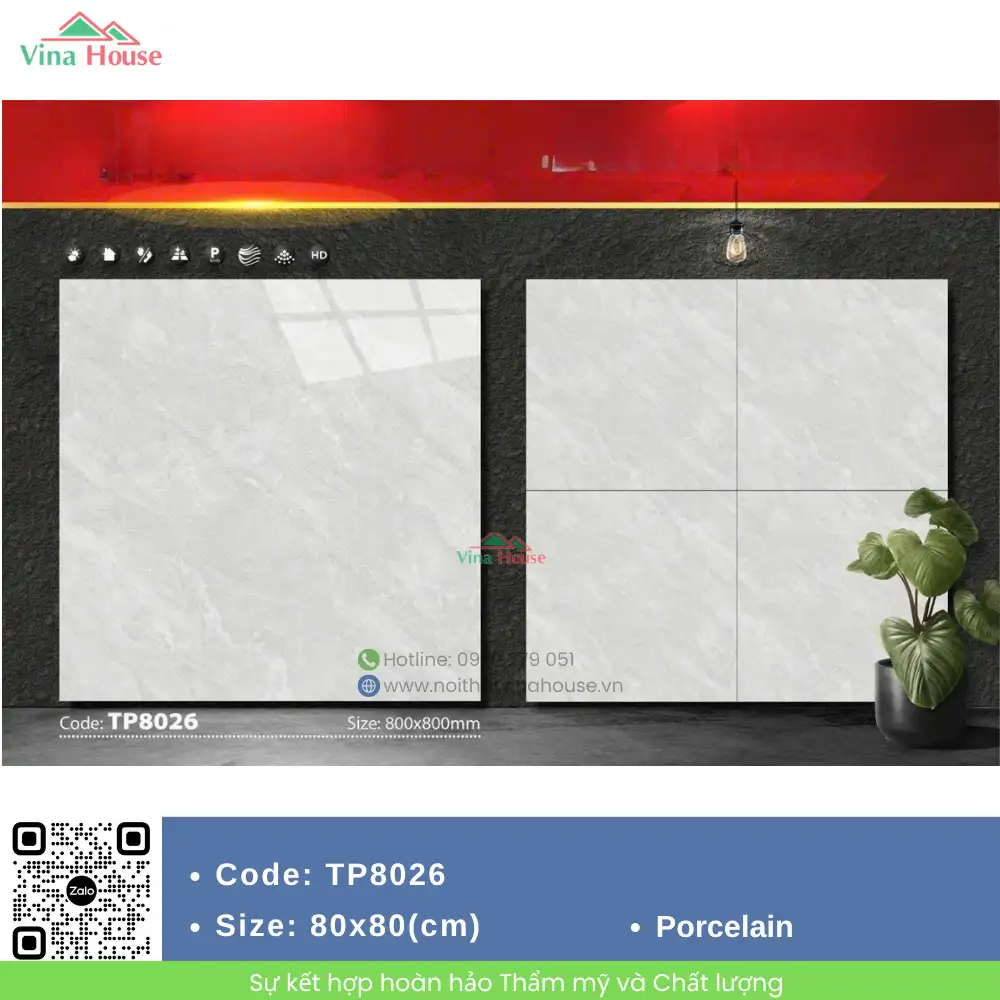 Gạch 80x80 Mikado TP8026 bóng