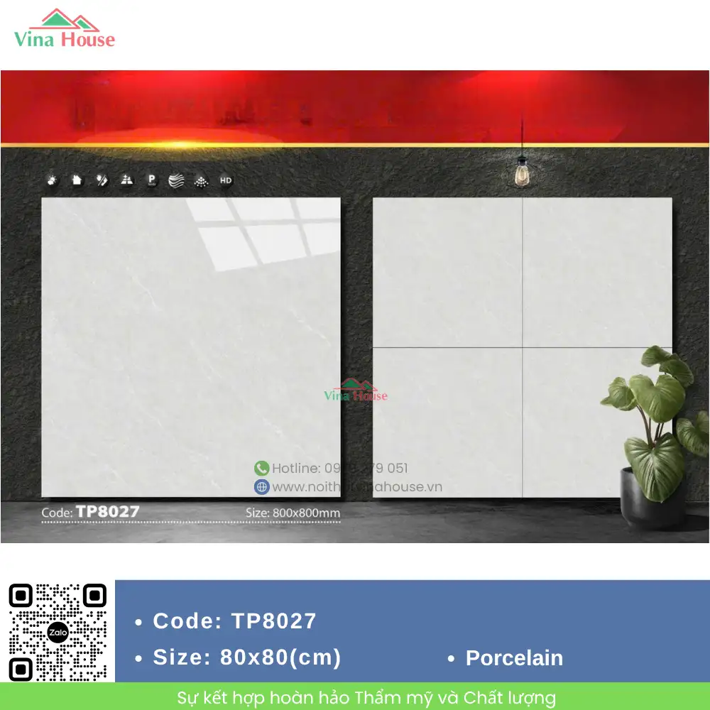 Gạch 80x80 Mikado TP8027 bóng