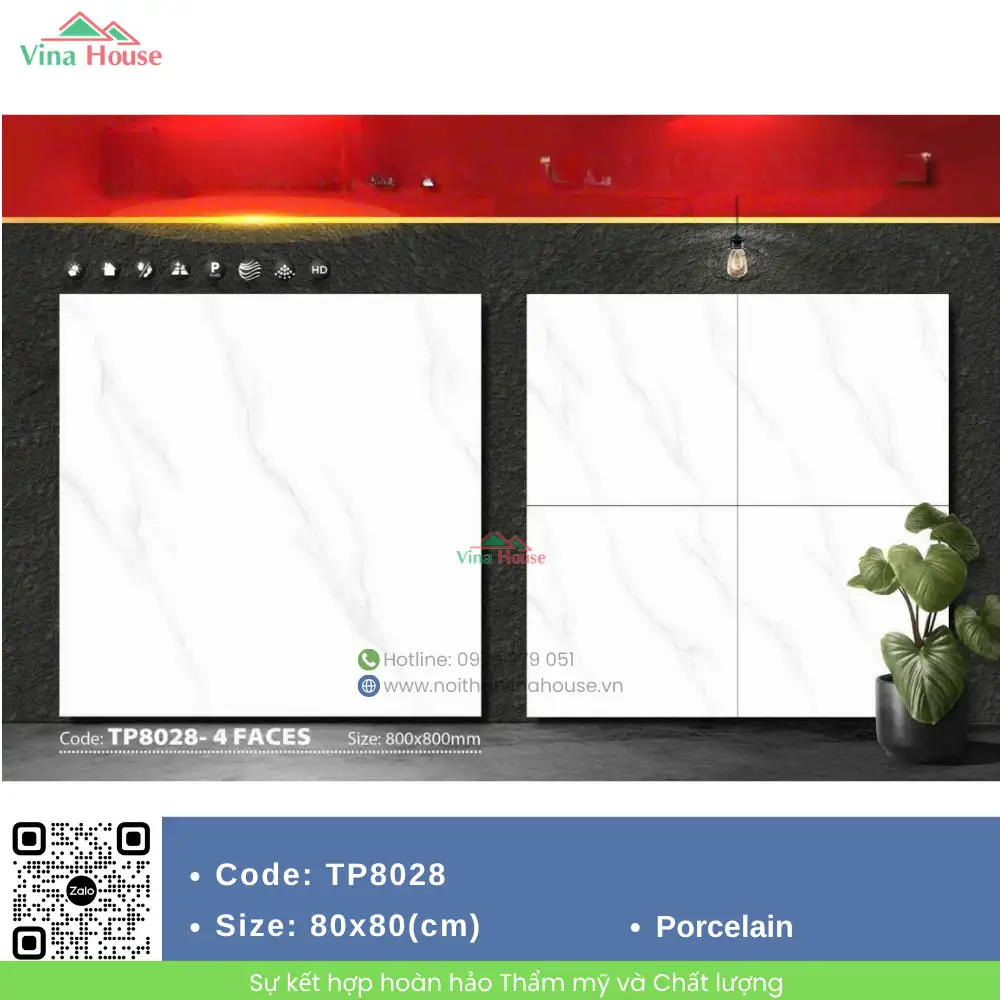 Gạch 80x80 Mikado TP8028 bóng
