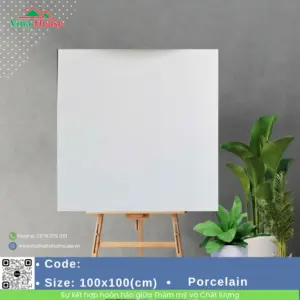 Gạch 100X100 Trung Quốc Trắng Trơn Mờ