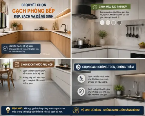 Bí Quyết Chọn Gạch Phòng Bếp Đẹp, Sạch Và Dễ Vệ Sinh