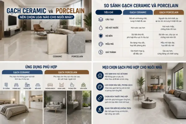 Gạch Ceramic Và Porcelain: Nên Chọn Loại Nào Cho Ngôi Nhà?
