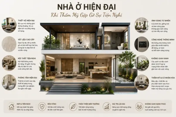 Nhà Ở Hiện Đại: Khi Thẩm Mỹ Gặp Gỡ Sự Tiện Nghi