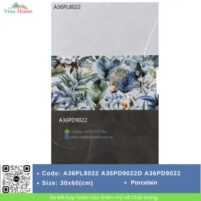 Gạch 30×60 APODIO A36PL8022-A36PD9022D-A36PD9022