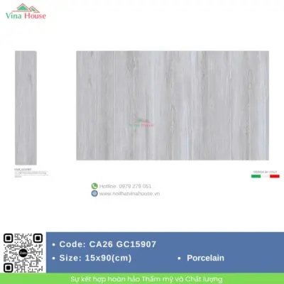 Gạch Vân Gỗ 15×90 Viglacera CA26 GC15907