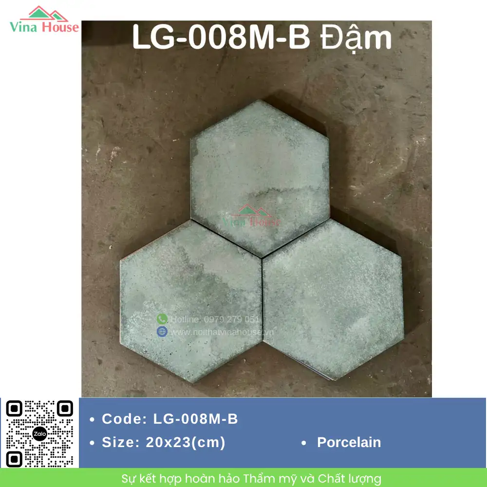 Gạch Lục Giác 20x23 Hoàng Gia LG-008M-B Gạch Lục Giác 20x23 Hoàng Gia LG-008M-B