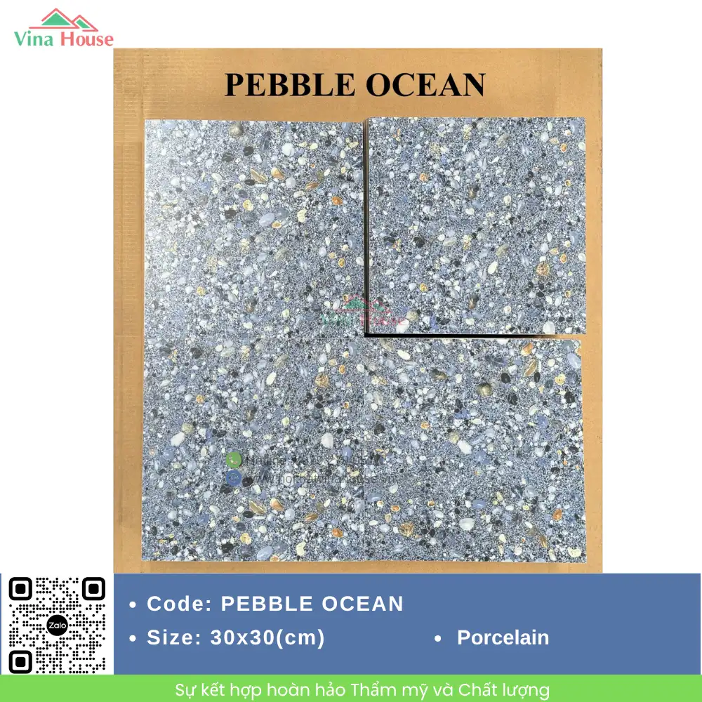 Gạch 30x30 Hoàng Gia PEBBLE OCEAN Matt