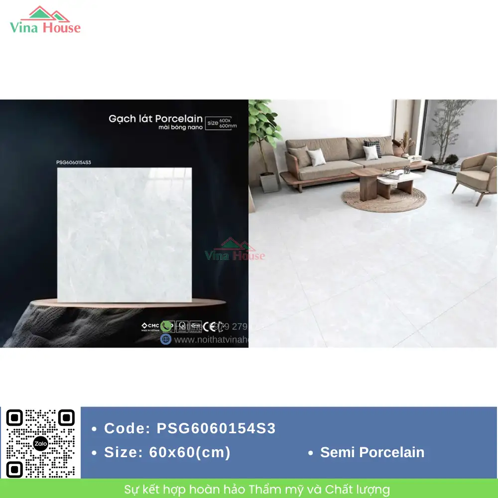 Gạch 60x60 CMC PSG6060154S3 Bóng