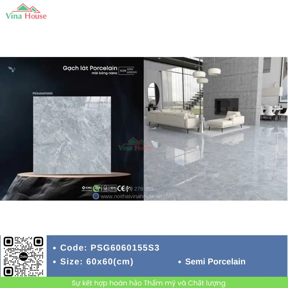 Gạch 60x60 CMC PSG6060155S3 Bóng Gạch 60x60 CMC PSG6060155S3 Bóng