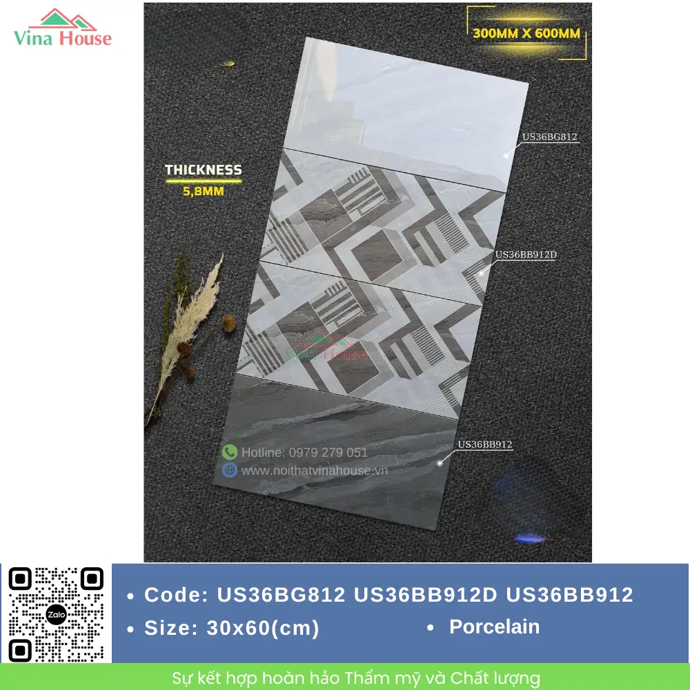 Gạch 30x60 APODIO US36BG812-US36BB912D-US36BB912