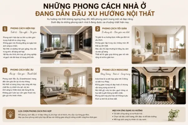 Những Phong Cách Nhà Ở Đang Dẫn Đầu Xu Hướng Nội Thất