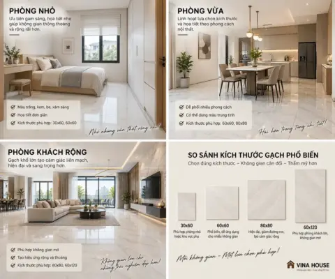 Chọn Gạch Theo Diện Tích Phòng: Bí Quyết Giúp Không Gian Cân Đối Và Đẹp Hơn