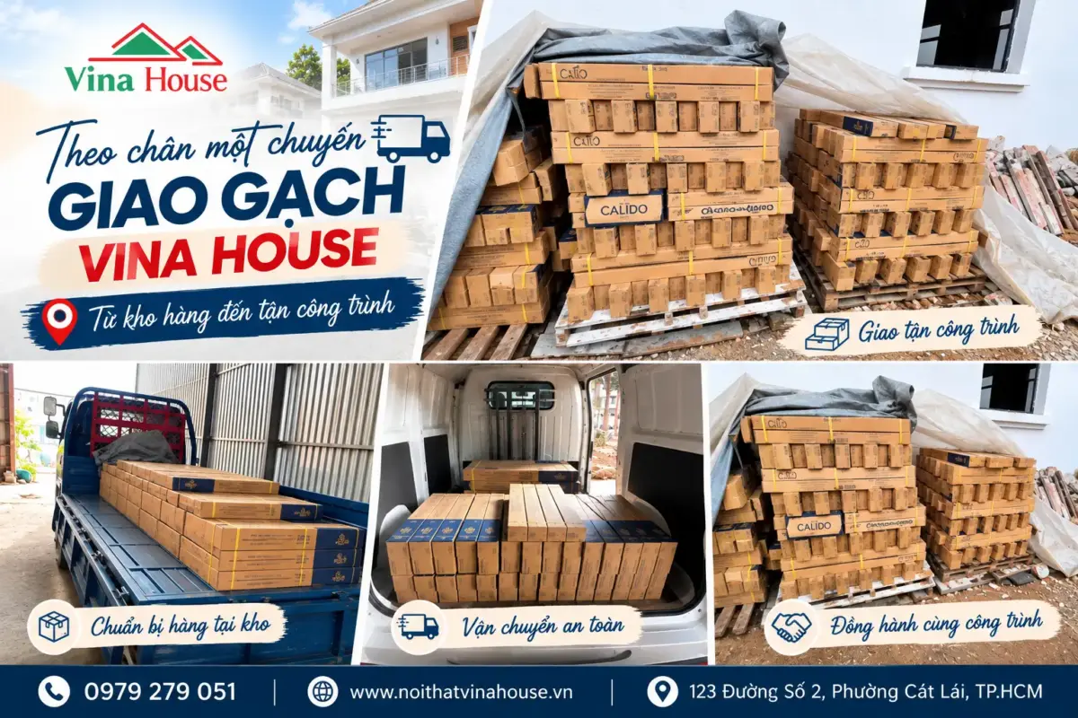 Theo Chân Một Chuyến Giao Gạch Vina House – Từ Kho Hàng Đến Tận Công Trình