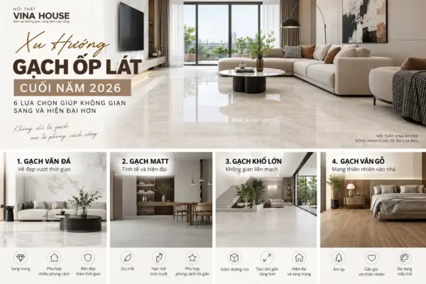 Xu Hướng Gạch Ốp Lát Cuối Năm 2026: 6 Lựa Chọn Giúp Không Gian Sang Và Hiện Đại Hơn