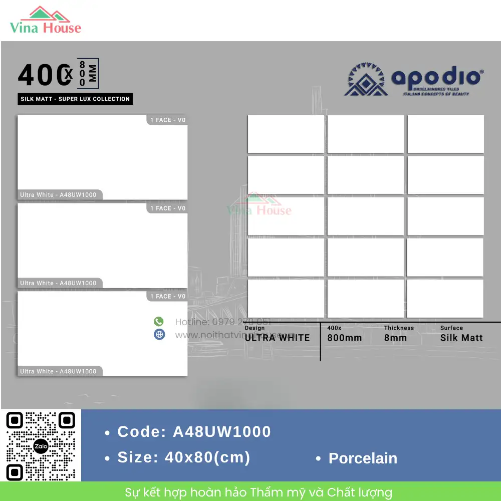Gạch 40x80 APODIO A48UW1000