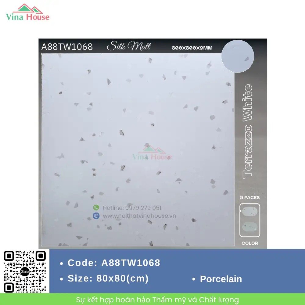 Gạch 80x80 APODIO A88TW1068 Matt Baby Skin