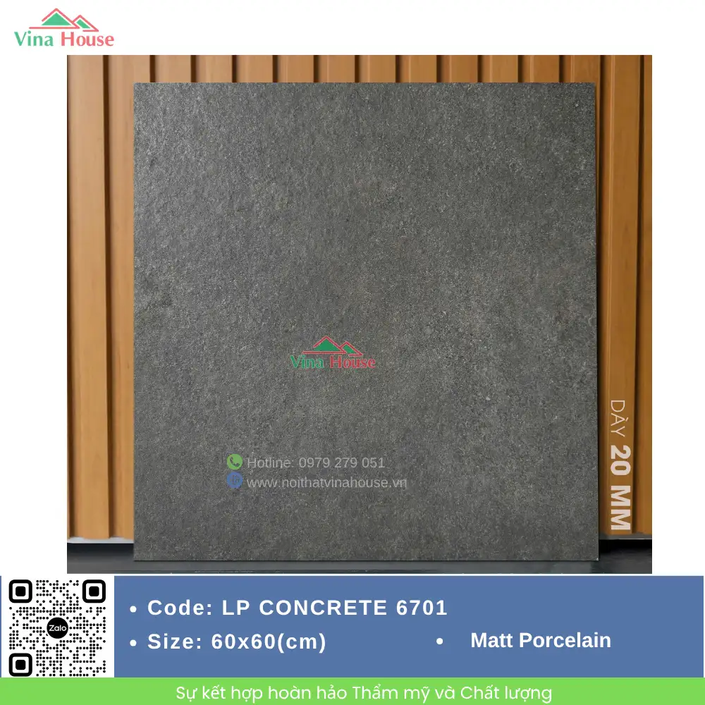 Gạch 60x60 Hoàng Gia LP CONCRETE6701