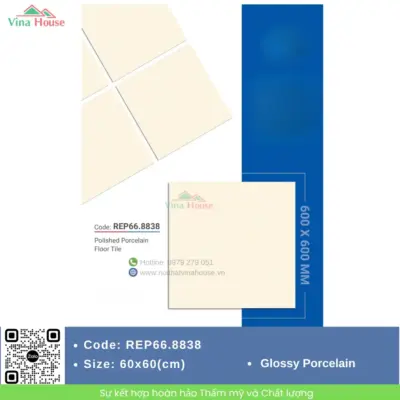 Gạch 60×60 Redstar REP66.8838 màu kem