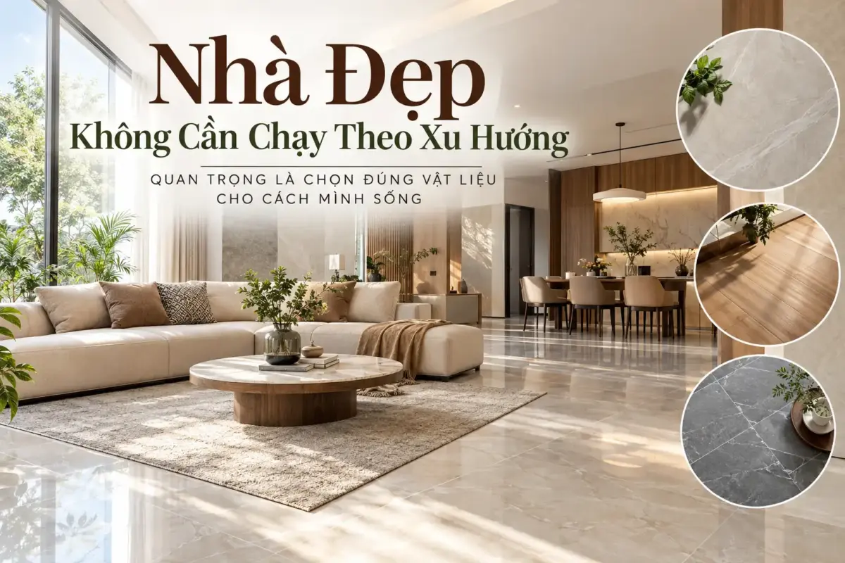 Nhà Đẹp Không Cần Chạy Theo Xu Hướng – Quan Trọng Là Chọn Đúng Vật Liệu Cho Cách Mình Sống