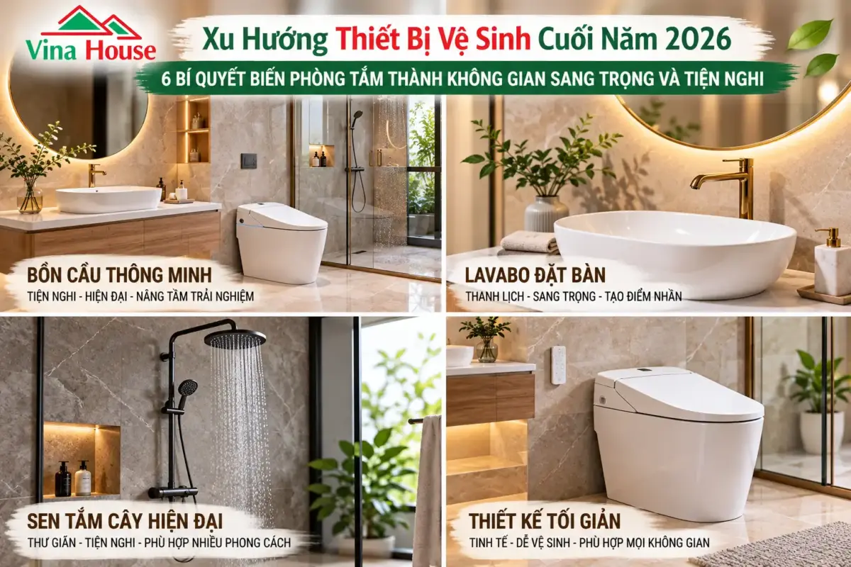 Xu Hướng Thiết Bị Vệ Sinh Cuối Năm 2026: 6 Bí Quyết Biến Phòng Tắm Thành Không Gian Sang Trọng Và Tiện Nghi