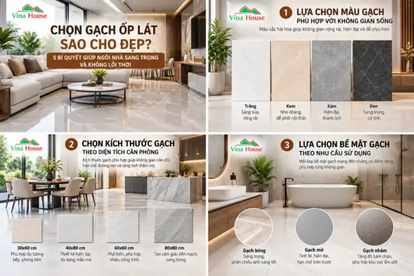 Chọn Gạch Ốp Lát Sao Cho Đẹp? 5 Bí Quyết Giúp Ngôi Nhà Sang Trọng Và Không Lỗi Thời