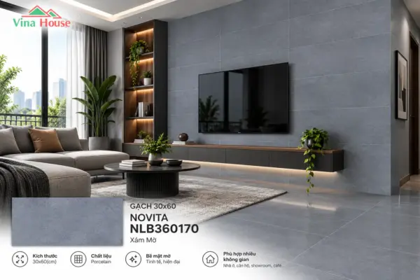 Gạch 30×60 NOVITA NLB360170 Xám Mờ