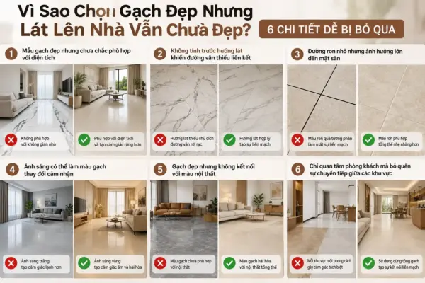 Vì Sao Chọn Gạch Đẹp Nhưng Lát Lên Nhà Vẫn Chưa Đẹp? 6 Chi Tiết Dễ Bị Bỏ Qua