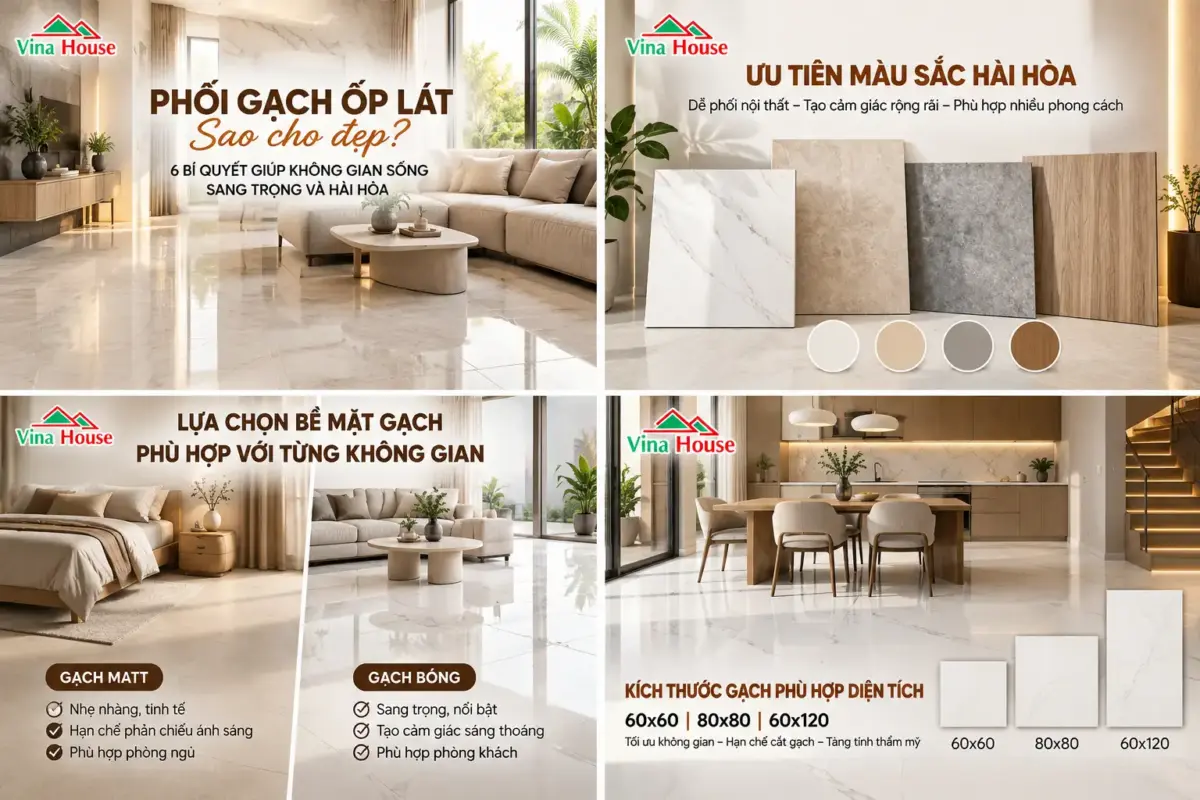 Phối Gạch Ốp Lát Sao Cho Đẹp? 6 Bí Quyết Giúp Không Gian Sống Sang Trọng Và Hài Hòa