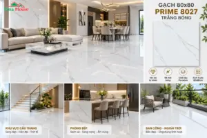 Gạch 80x80 Prime 8027 Trắng Bóng