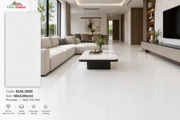 Gạch 60×120 APODIO 6116.1000 Matt Tinh Thể