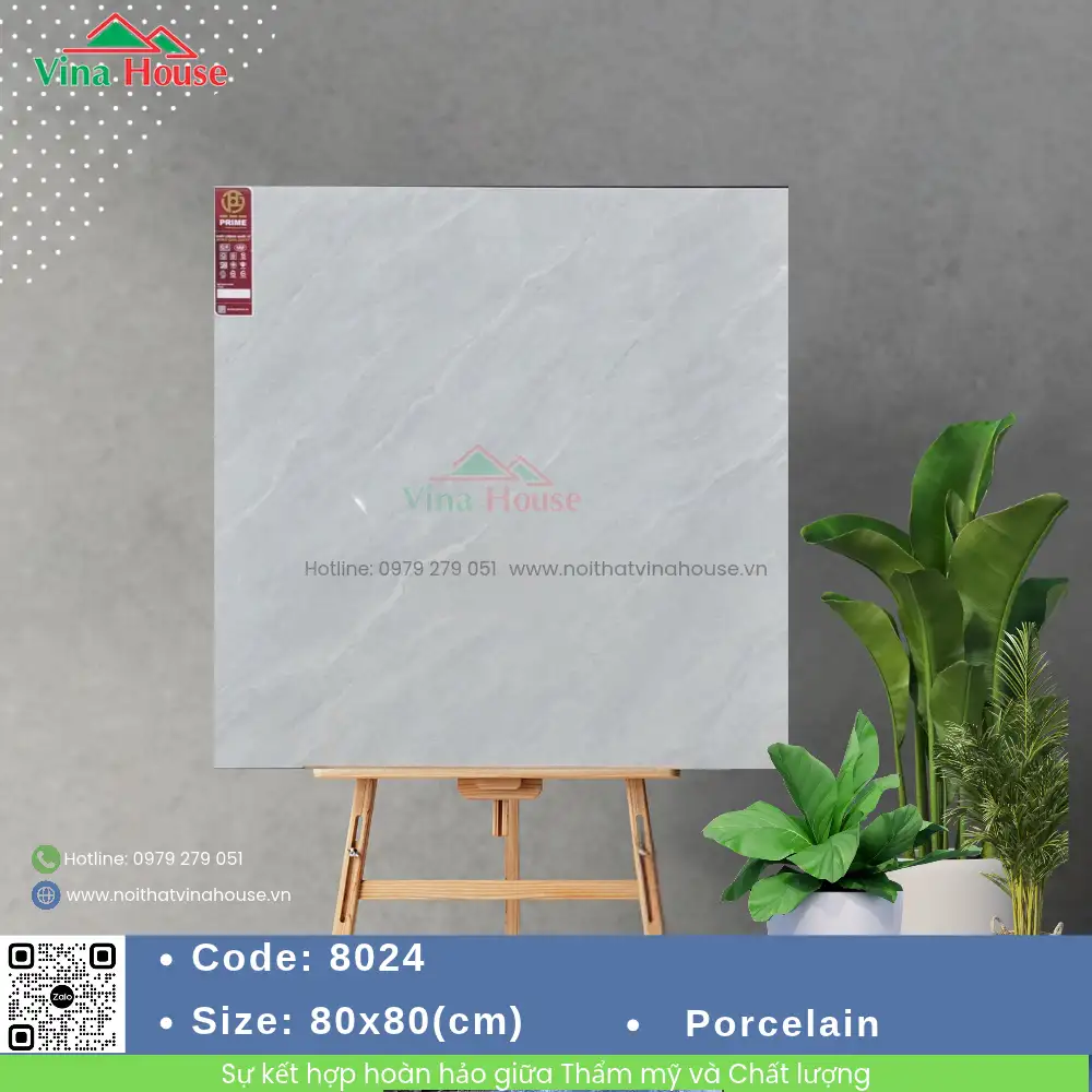 Gạch 80x80 Prime 8024 Xám Bóng