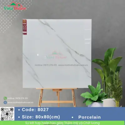 Gạch 80×80 Prime 8027 Trắng Bóng