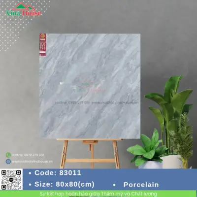 Gạch 80×80 Prime 83011 Xám Bóng