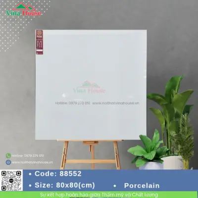 Gạch 80×80 Prime 88552 Trắng Bóng