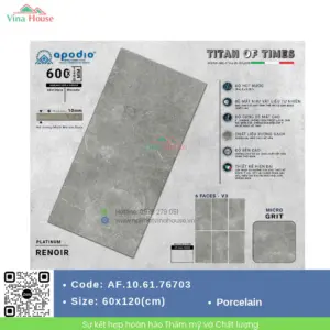 Gạch 60x120 APODIO AF.10.61.76703 Matt Tinh Thể