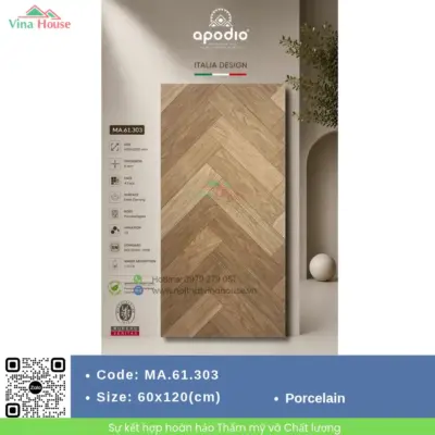 Gạch 60×120 APODIO MA.61.303 Vân Gỗ